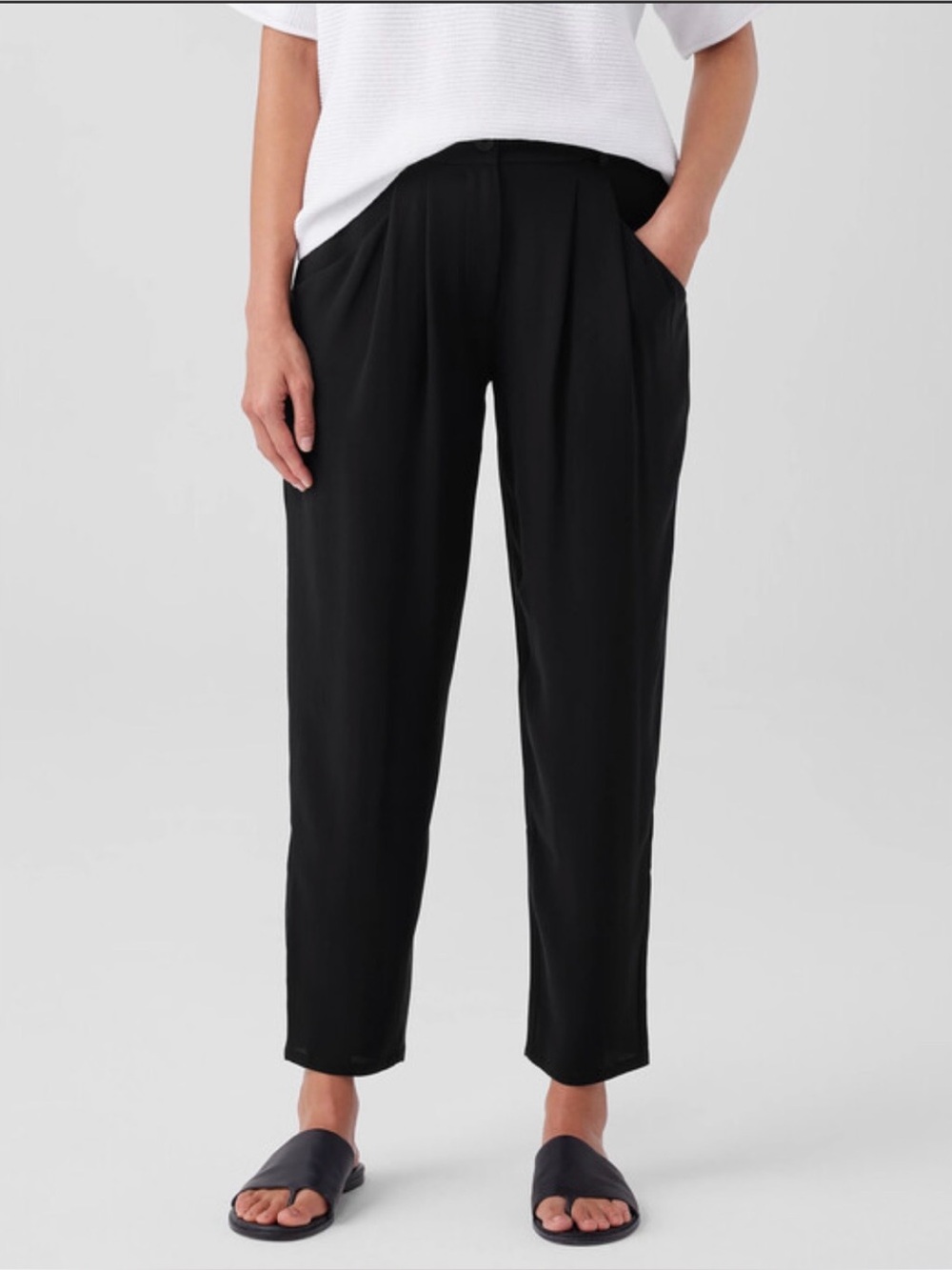 Old Navy women’s L relaxed fit pull on stretch waist linen blend ankle pants